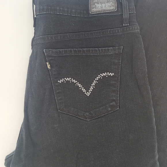 Levi's 512 Black Perfectly Slimming Boot Cut Jeans, multi pockets, women 16long - Picture 5 of 9